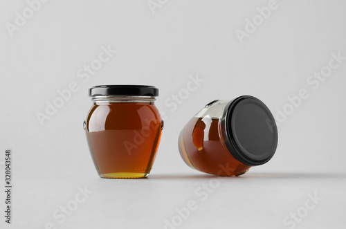 Honey Jar Mock-Up - Two Jars photo