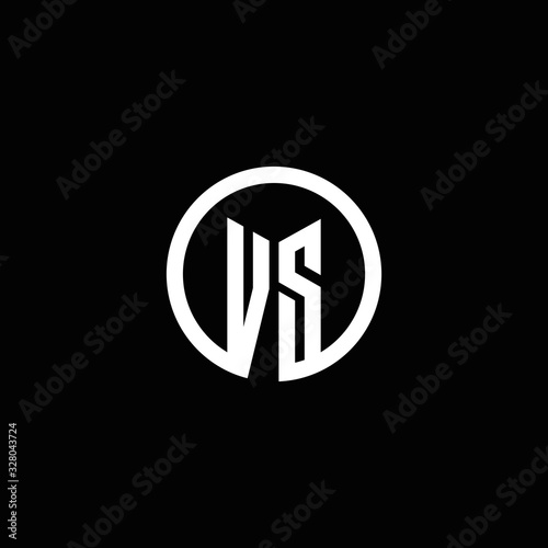 VS monogram logo isolated with a rotating circle