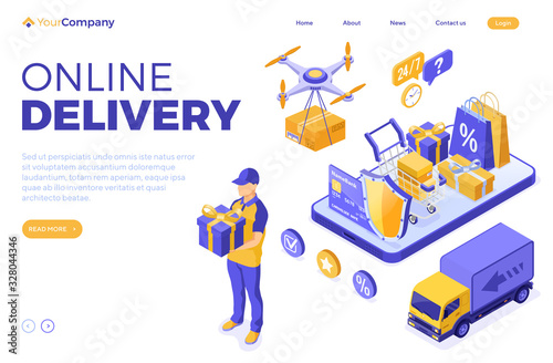 Isometric Online Shopping Delivery