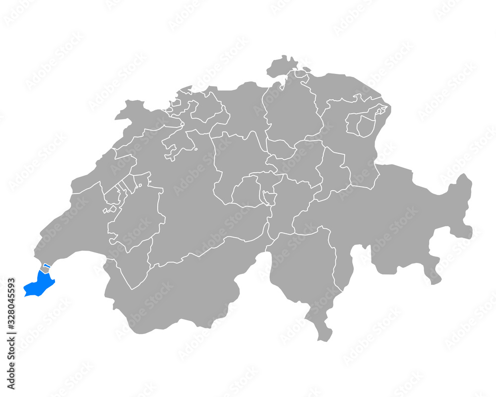 Karte von Genf in Schweiz
