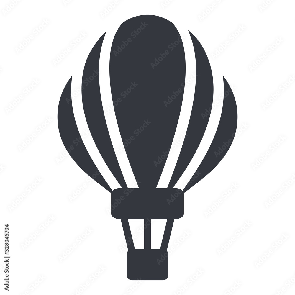 Vector Black Silhouette Aerostat Balloon Icon Vector Black Silhouette Aerostat Balloon Icon