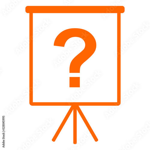 Fragezeichen und Flipchart