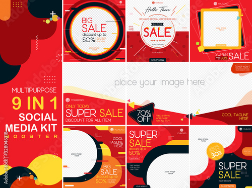 Geometric multipurpose social media kit booster
