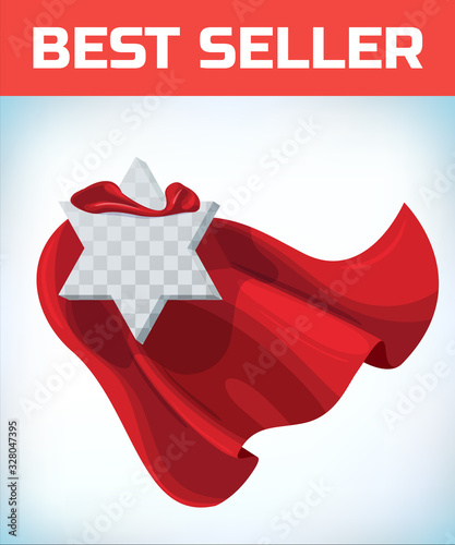 Jewish holiday hanukkah. Israel hero cape. Judaism super cloak. Hanuka cloak fly. David star concept. Kosher sign. Judaic superhero symbol. Jewish star logo. Judaic cape template. Jew vector concept