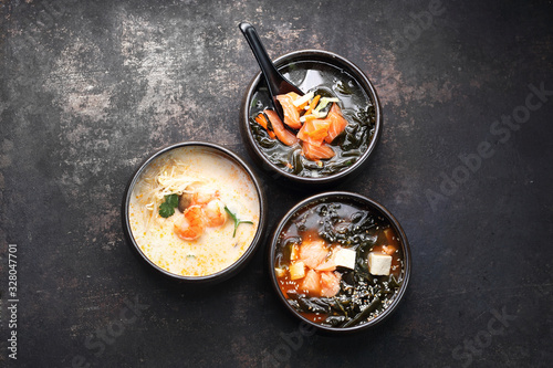  Japanese soup. Traditional Japanese cuisine. Eastern cuisine. 