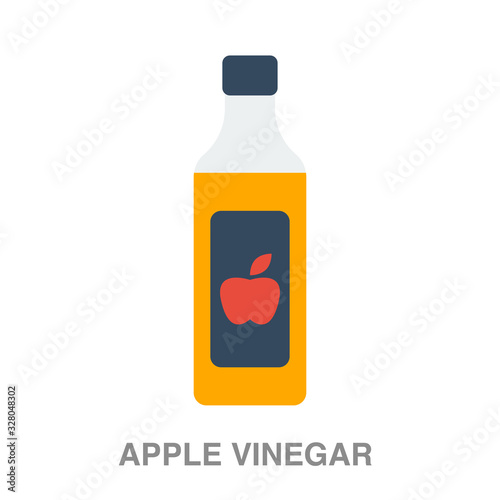 apple vinegar flat icon on white transparent background. You can be used black ant icon for several purposes.	