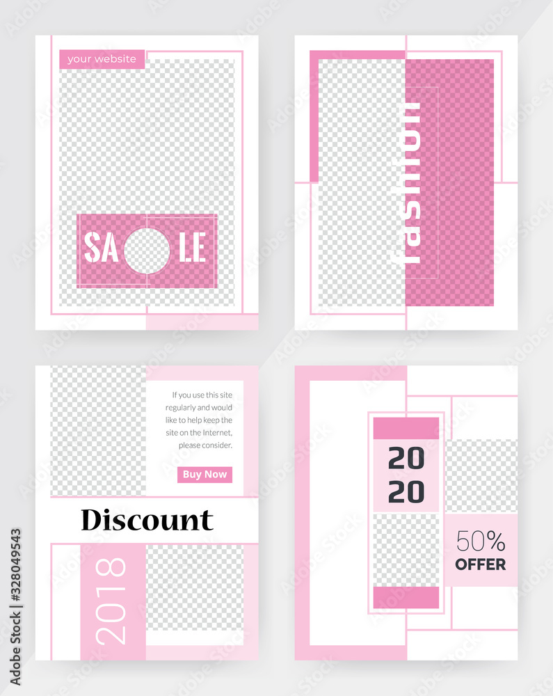 Social Media Post Set Template Design. Social Media banner Template. Anyone can use This Easily. Promotional square web banner for social media. Elegant sale and discount promo. Vector
