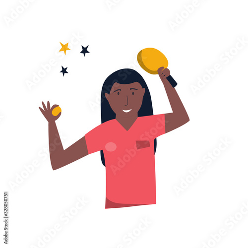 Table tennis player performing at the competitions