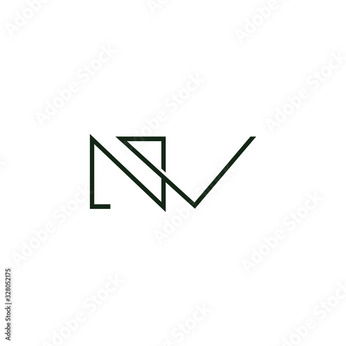initial letter nv or vn logo vector designs