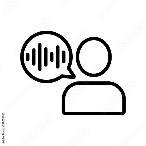 man, the voice of the icon vector. Thin line sign. Isolated contour symbol illustration photo