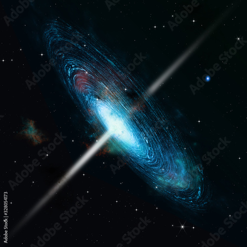 pulsar space galaxy. 3d illustration photo