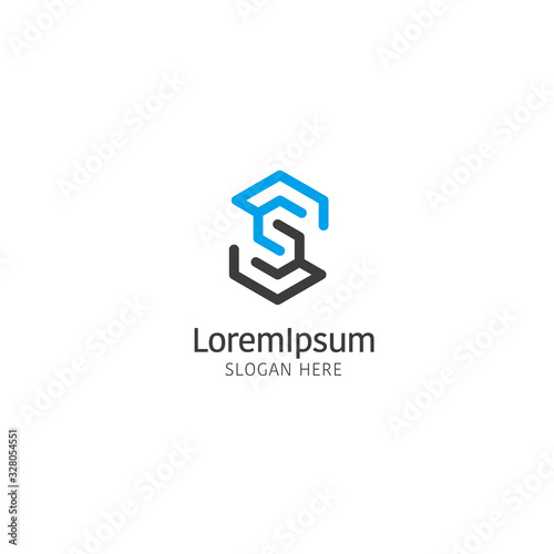 Letter S and Robotics logo design template on white