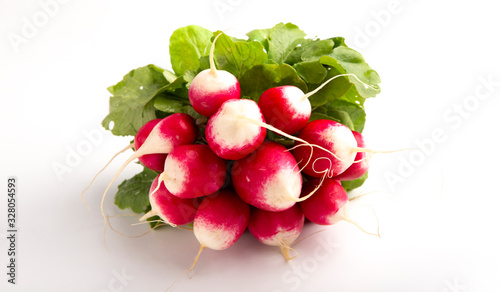 Organic vegetable nutrition. Bunch of harvested radishes