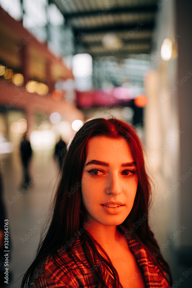 Night Portrait Of Young Woman