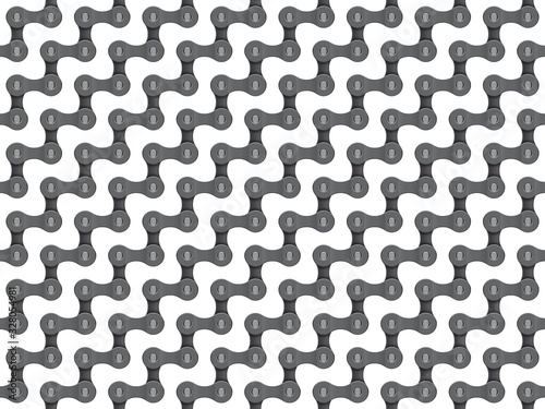 Vector art seamless texture realistic cycling chain. Isolated on white background.