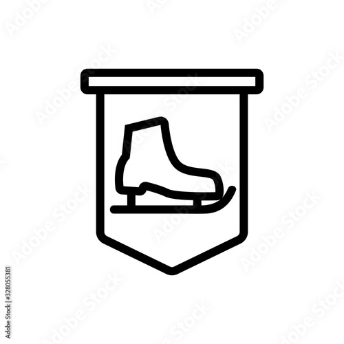 pennant, hockey icon vector. Thin line sign. Isolated contour symbol illustration