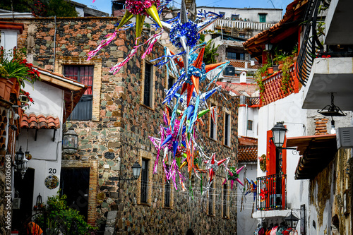 Alleys and details of the homes in Taxco Guerrero Mexico. photo