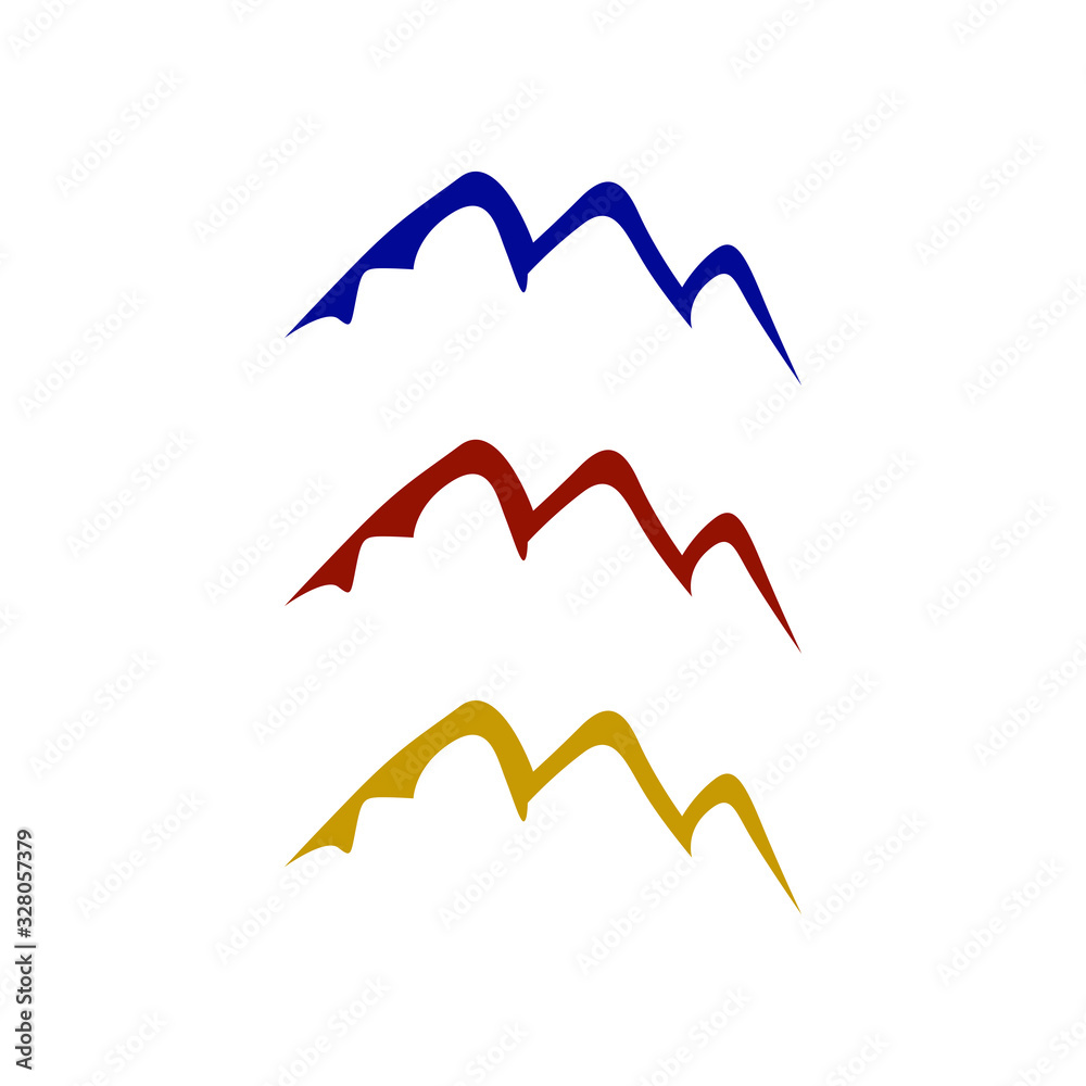DESIGN COLORFUL HILLS, BLUE, CHOCOLATE, GOLD COLOR