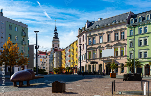 Opava historic centre overlooking Town hall, Czech Republic photo