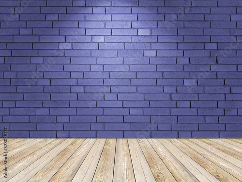 Spotlight background. Empty brick wall interior