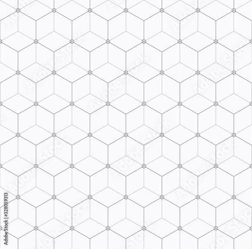 Modern abstract hexagon line seamless pattern. Vector illustration. © Washdog
