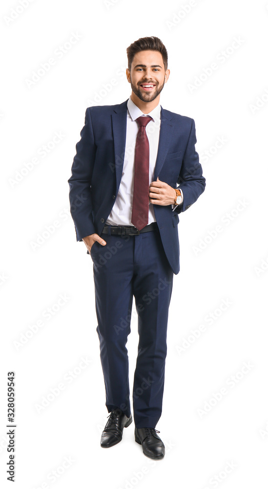 Portrait of handsome businessman on white background Portrait of handsome businessman on white background