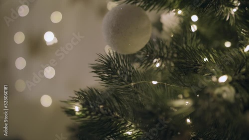 Christmas tree detail bright pink froebel star photo