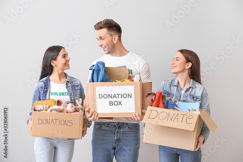 Volunteers with donations f...