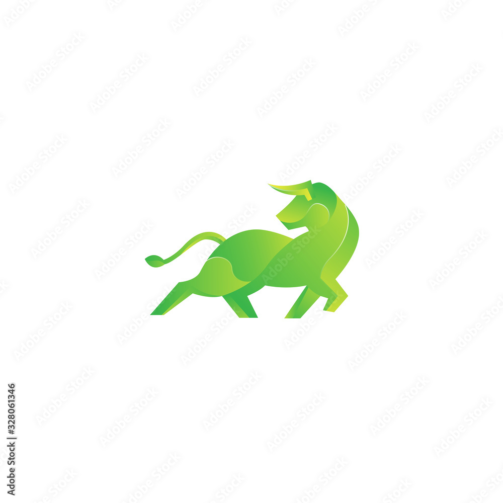 Obraz premium Awesome Gradient Bull Logo Design Professional