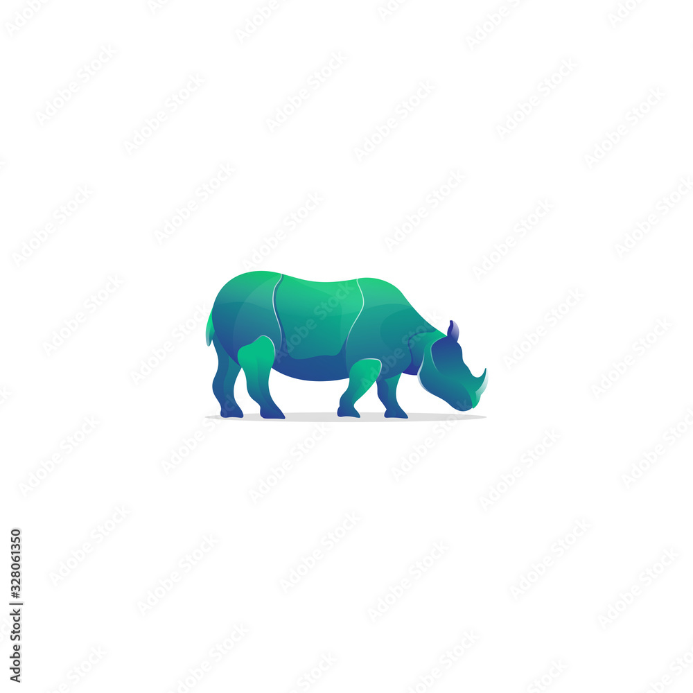 Awesome Gradient Rhino Logo Design Professional 