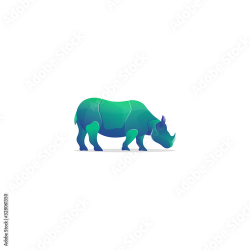 Awesome Gradient Rhino Logo Design Professional 