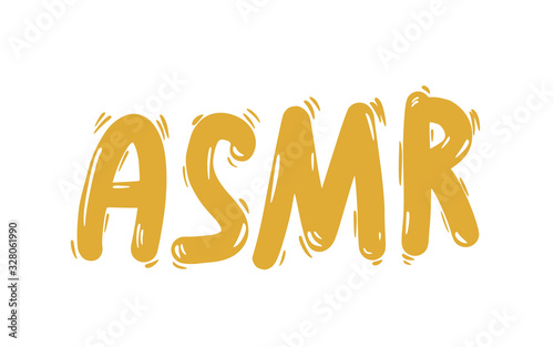 ASMR text acronym. Vector hand drawn letters.
