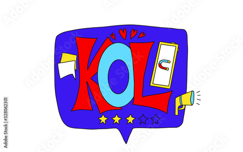Kol text. Key opinion leader quote. Vector word.