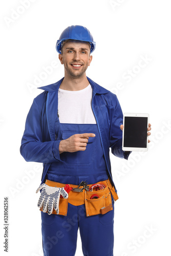 Handsome male worker with t...