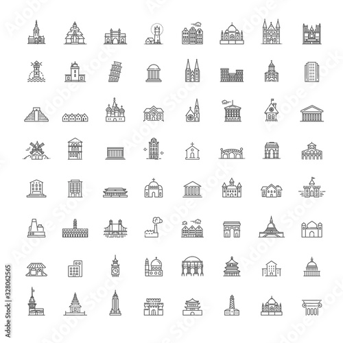 Building Icons set, Government. illustration set, government