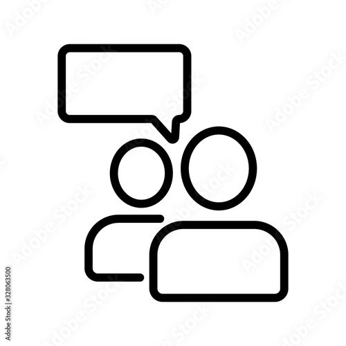 man says referral icon vector. Thin line sign. Isolated contour symbol illustration