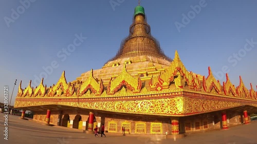 Wide Angle Hyperlapse footage of The Global Vipassana Pagoda. Mumbai, India. GH10302. photo