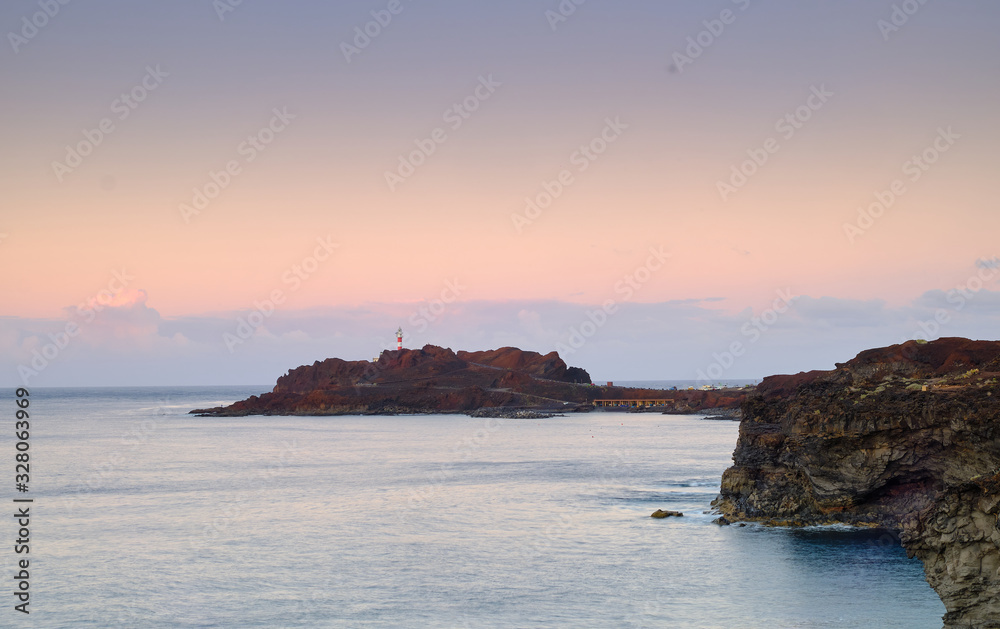 Punta de Teno and his lighthouse at background, Tenerife, Canary Islands, Spain Punta de Teno and his lighthouse at background, Tenerife, Canary Islands, Spain