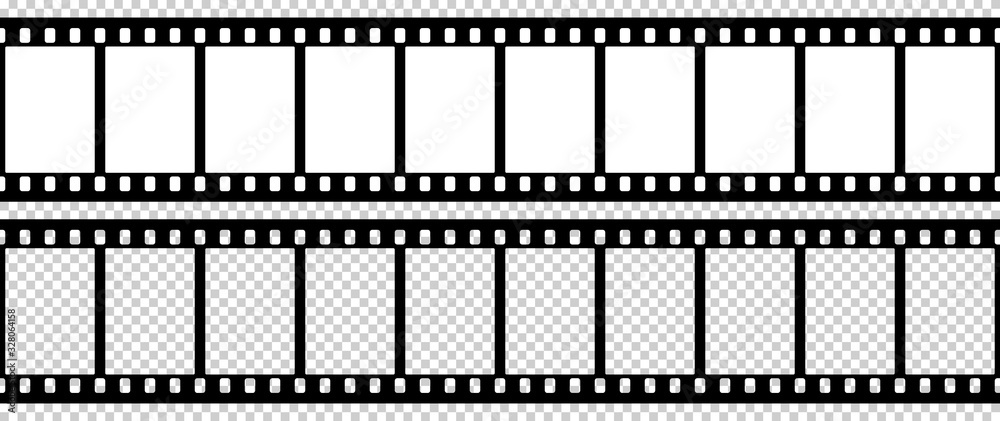 Black and white camera film template. The rounded corners of the frame ...