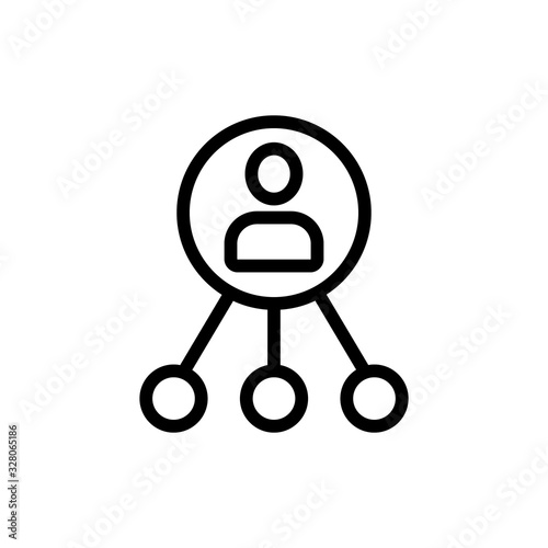 Referral system icon vector. Thin line sign. Isolated contour symbol illustration