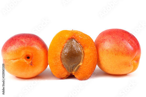 Apricots with a half