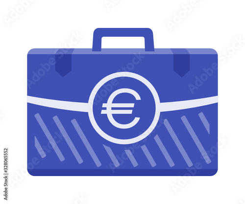 Euro Money Inside Case Box Vector icon logo illustration and design. EU European Union, Eurozone and Monetary Agreement Currency, Business, Payment and Finance Element. 