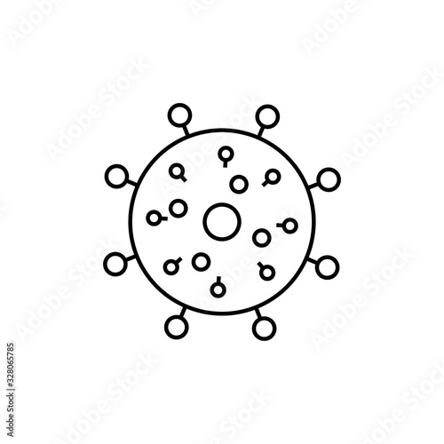 Coronavirus Bacteria Cell Icon, 2019-nCoV Novel Coronavirus Bacteria. Isolated Vector Icon