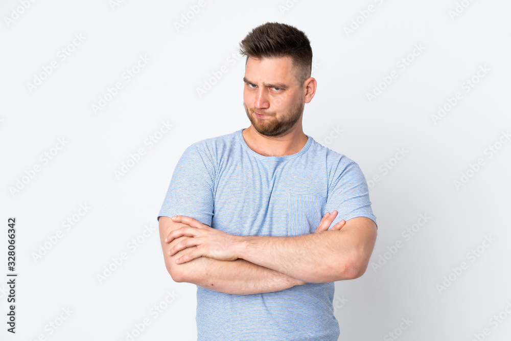 Russian handsome man over isolated background feeling upset Russian handsome man over isolated background feeling upset
