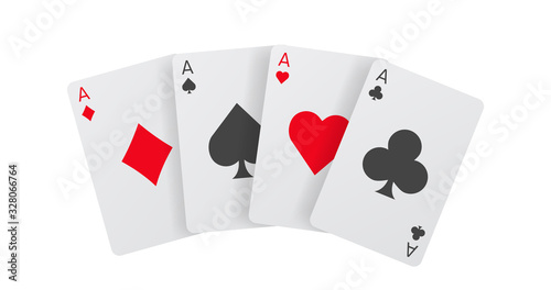 Isolated playing cards vector design. Poker ace banner.