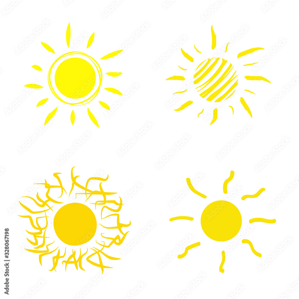 Flat sun icon. Sun pictogram. Trendy vector summer symbol. Flat sun icon. Sun pictogram. Trendy vector summer symbol.