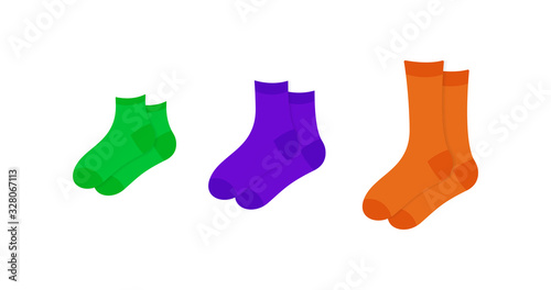 Socks collection vector design. Footwear illustration.