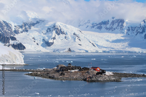 The Chilean González Videla Antarctic Base in  Paradise Bay on the Danco Coast, Antarctica photo