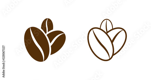 Flat coffee beans vector design. Caffeine sign.
