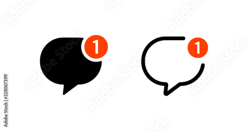 New message notification vector icon. Social media sign.
